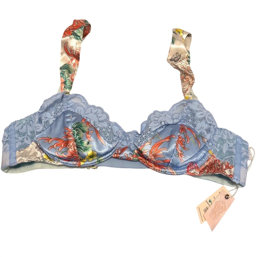 We Are HAH Free People After Hours Bra Kyoto Kimono blue Underwire 30-38 B Cup